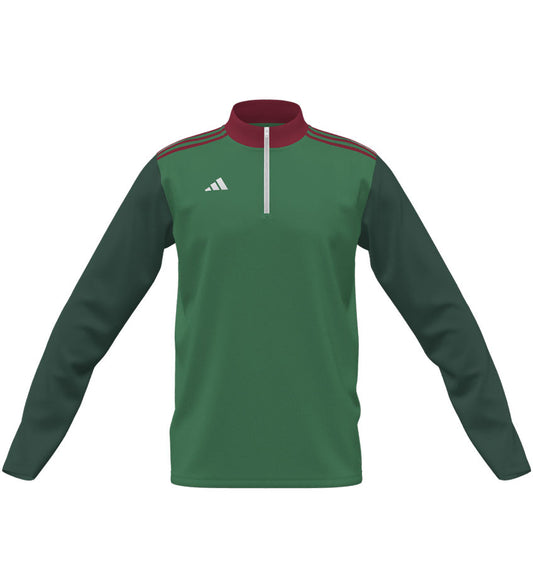 Adidas Custom Entrada Green & Red 1/4 Zip Training Top