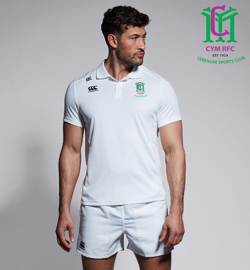 CYM Terenure RFC Canterbury Club White Polo Shirt - Team Wear Store.ie