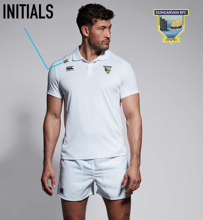 Dungarvan RFC Canterbury Club White Polo Shirt - Team Wear Store.ie