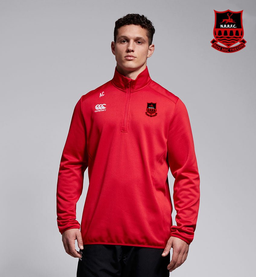 New Ross RFC Canterbury Club 1/4 Zip Mid Layer Training Top - Red - Team Wear Store.ie