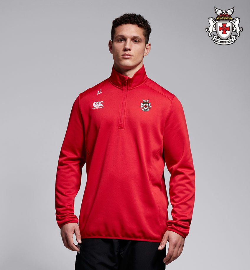 Tullamore RFC Canterbury Club 1/4 Zip Mid Layer Training Top - Red - Team Wear Store.ie