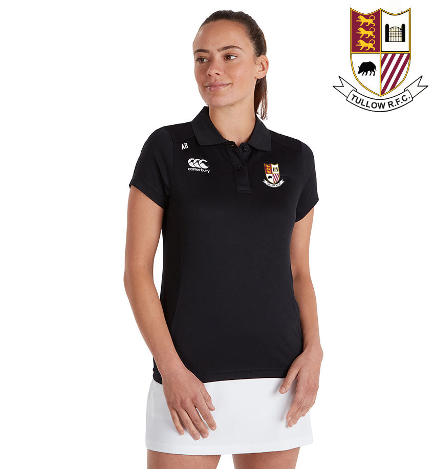 Tullow RFC Canterbury Club Womens Black Polo Shirt