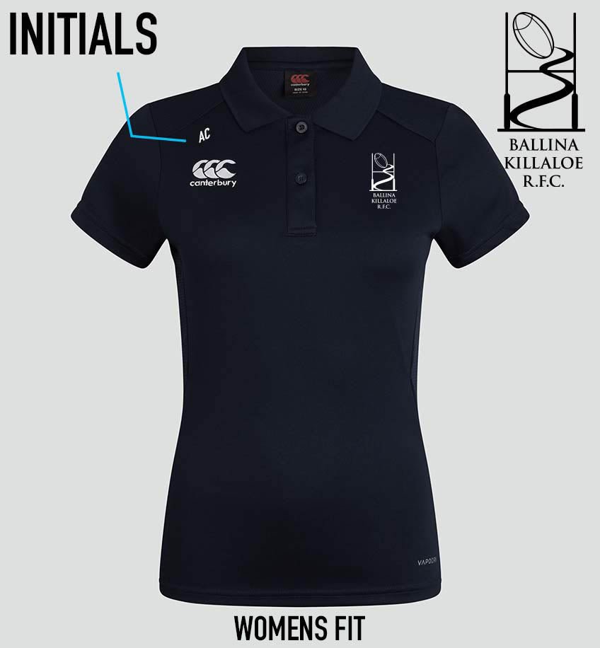 Ballina Killaloe RFC Canterbury Club Womens Black Polo Shirt - Team Wear Store.ie