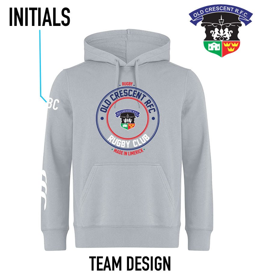 Old Crescent RFC Canterbury Club Hoody Round Print - Grey - Team Wear Store.ie