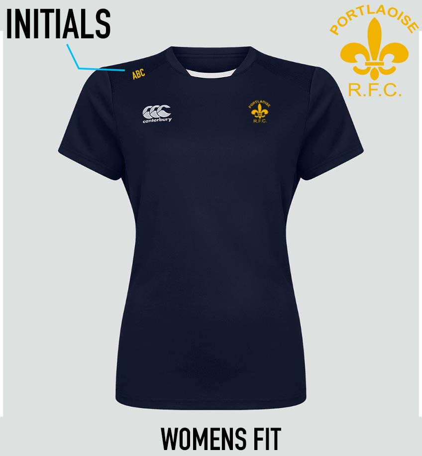 Portlaoise RFC Canterbury Dry Club Navy Tee Shirt