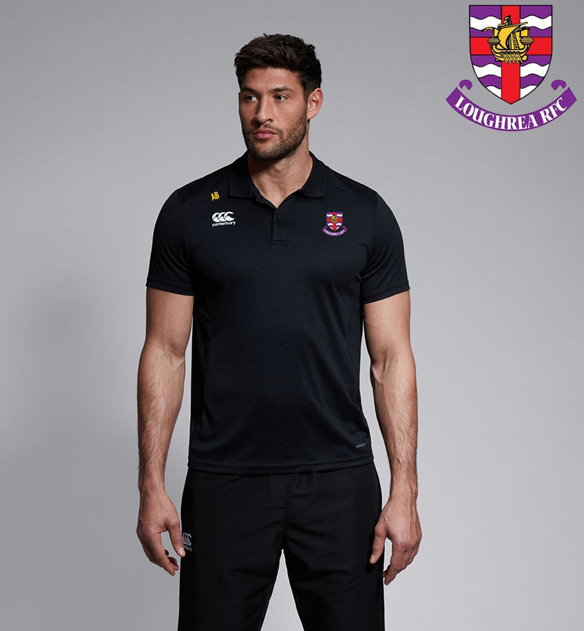 Loughrea RFC Canterbury Club Mens Polo Shirt Black