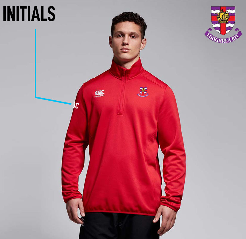 Loughrea RFC Canterbury Club 1/4 Zip Mid Layer Training Top - Red