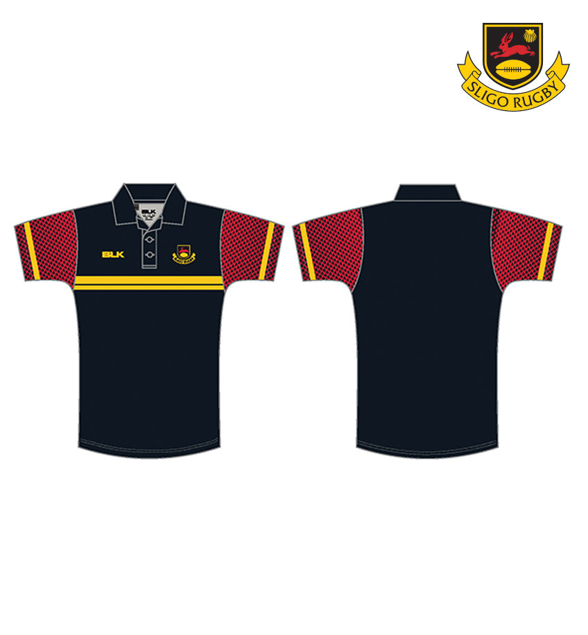 Sligo RFC BLK Raglan Evaporex Polo Shirt