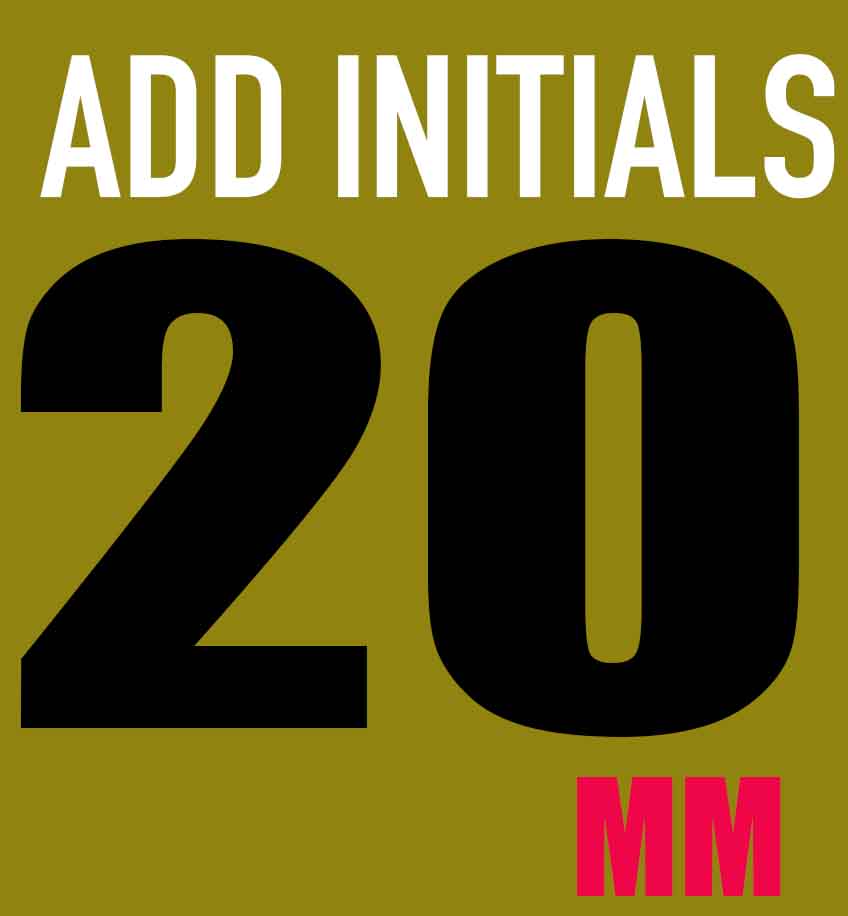 Add Initials 20MM GOLD - Team Wear Store.ie