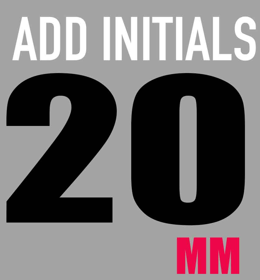 Add Initials 20MM SILVER - Team Wear Store.ie