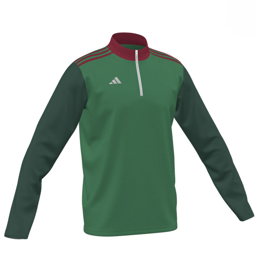 Adidas Custom Entrada Green & Red 1/4 Zip Training Top