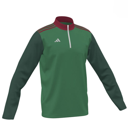 Adidas Custom Entrada Green & Red 1/4 Zip Training Top