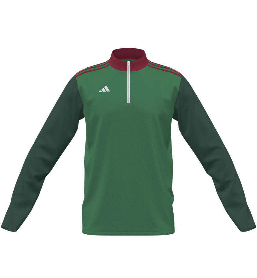 Adidas Custom Entrada Green & Red 1/4 Zip Training Top