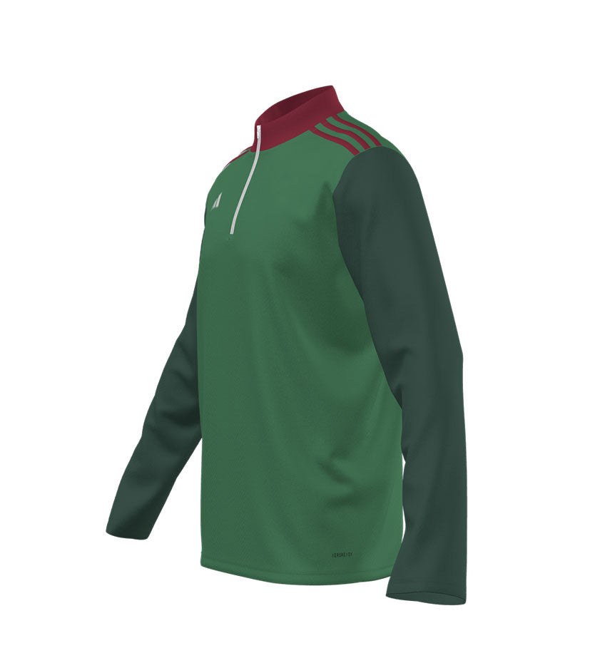 Adidas Custom Entrada Green & Red 1/4 Zip Training Top