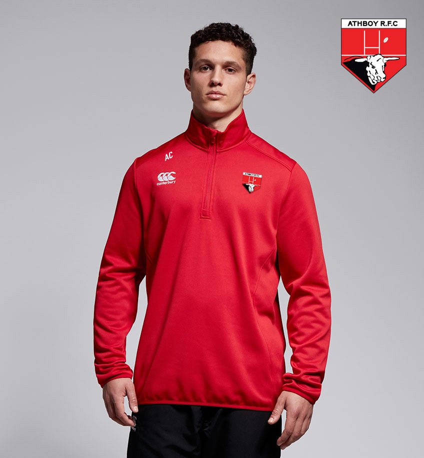 Athboy RFC Canterbury Club 1/4 Zip Mid Layer Training Top - Red - Team Wear Store.ie