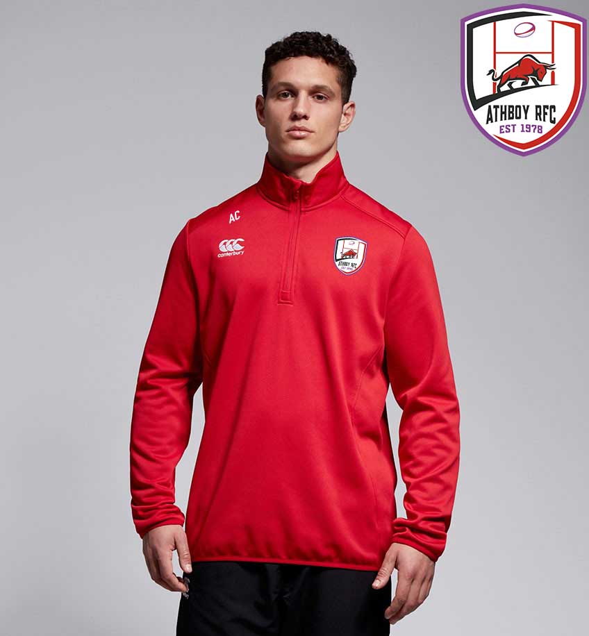 Athboy RFC Canterbury Club 1/4 Zip Mid Layer Training Top - Red