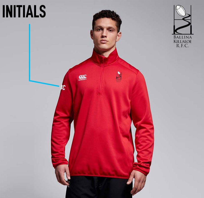 Ballina Killaloe RFC Canterbury Club 1/4 Zip Mid Layer Training Top - Red - Team Wear Store.ie