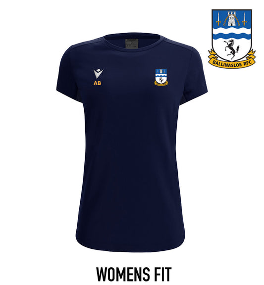 Ballinasloe RFC Macron Navy Women's Fit Cotton T-Shirt Lute
