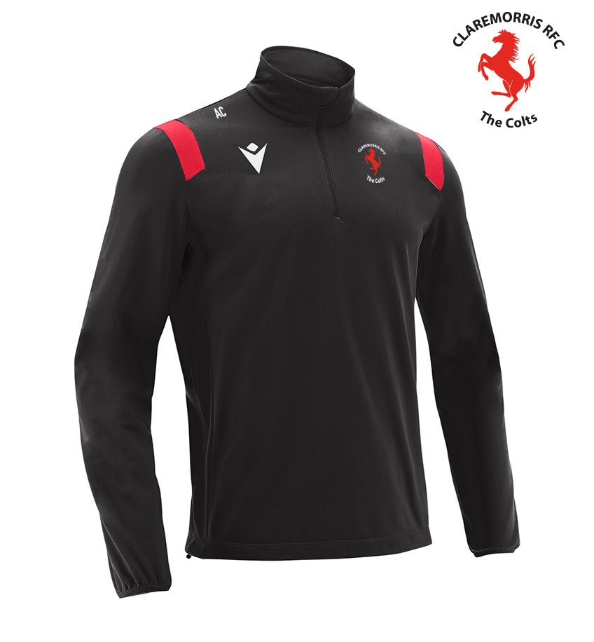 Claremorris RFC Macron Black/Red Gange Tracksuit Top - Team Wear Store.ie