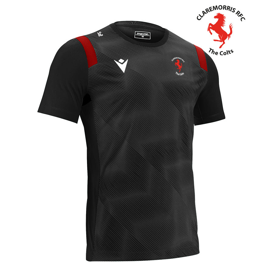 Claremorris RFC Macron Black/Red Rodder Training Tee - Team Wear Store.ie
