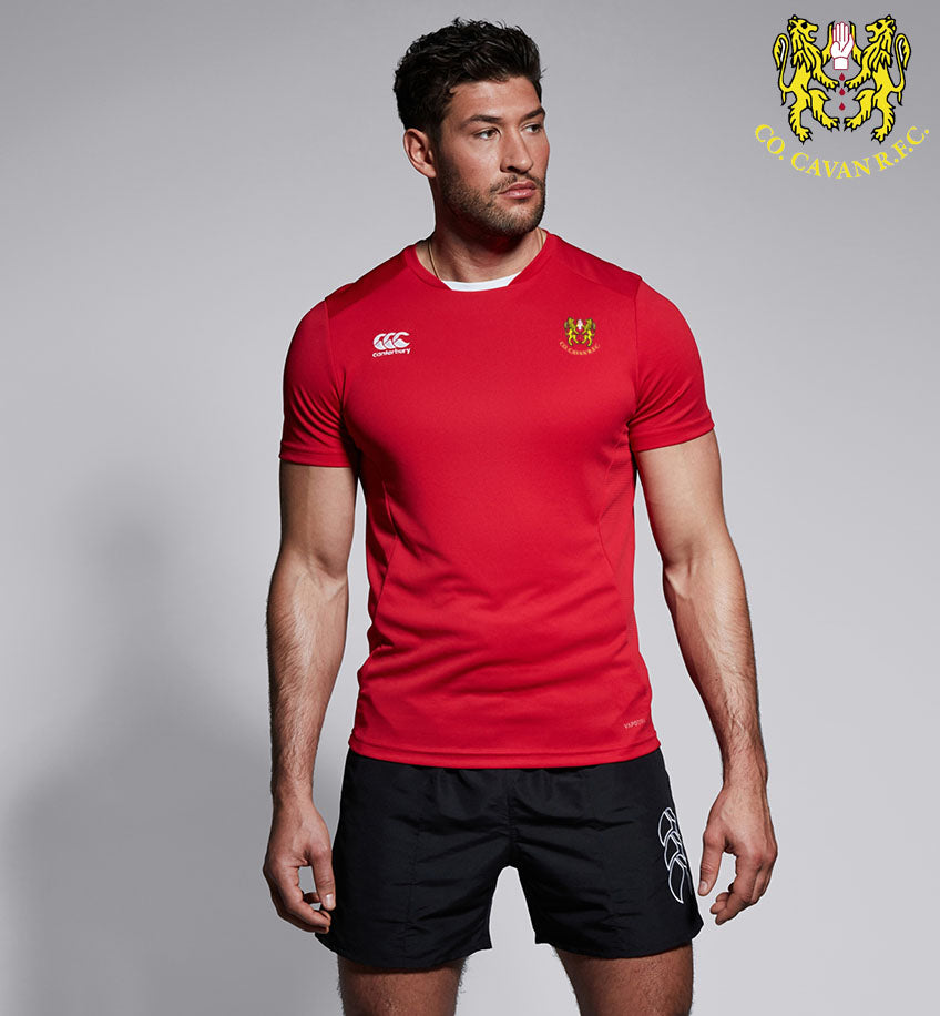 Co. Cavan RFC Canterbury Red and Navy Club Dry Tee Shirt