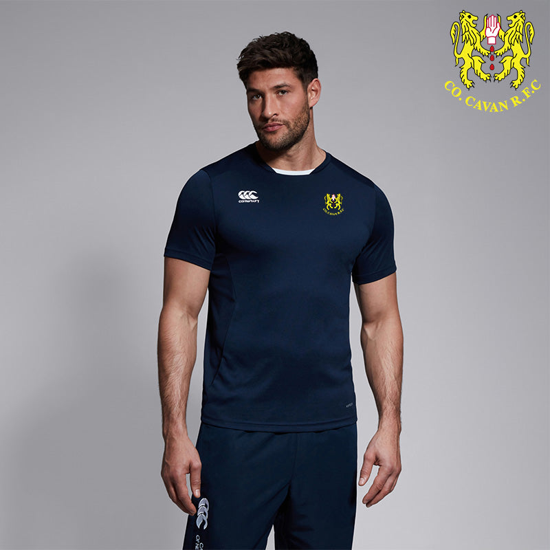 Co. Cavan RFC Canterbury Red and Navy Club Dry Tee Shirt