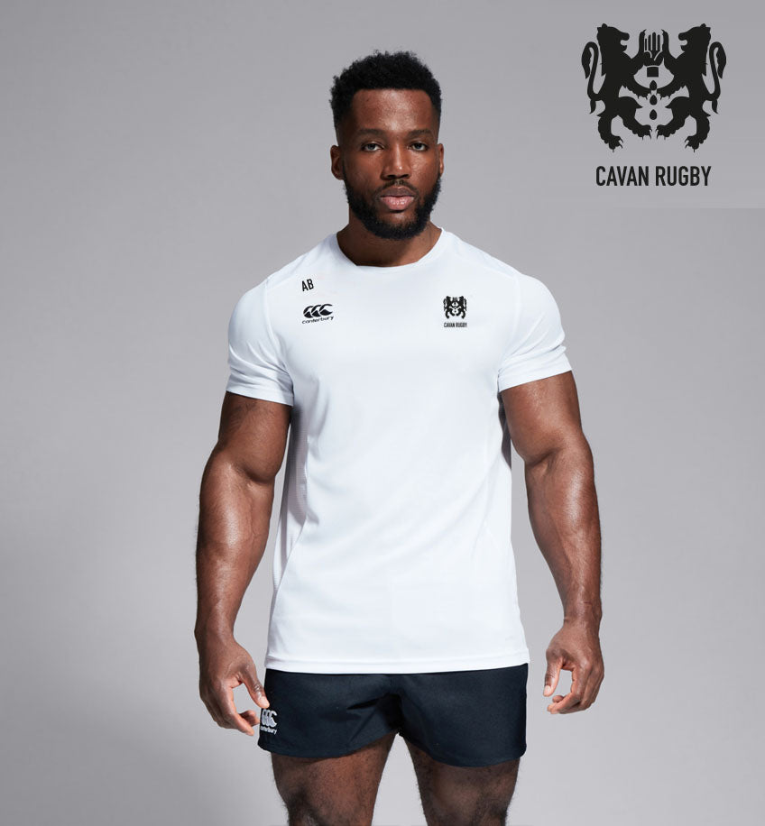 Co Cavan Rugby Canterbury Club Dry Tee Shirt White - Black Print
