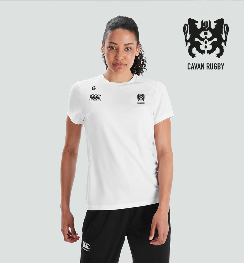 Co Cavan Rugby Canterbury Club Dry Tee Shirt White - Black Print