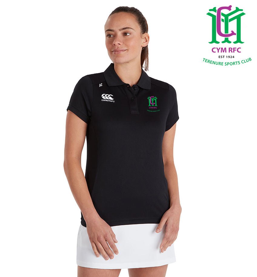 CYM Terenure RFC Canterbury Club Black Polo Shirt - Team Wear Store.ie