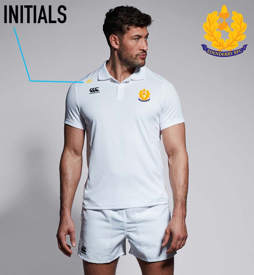 Edenderry RFC Canterbury Club White Polo Shirt - Team Wear Store.ie