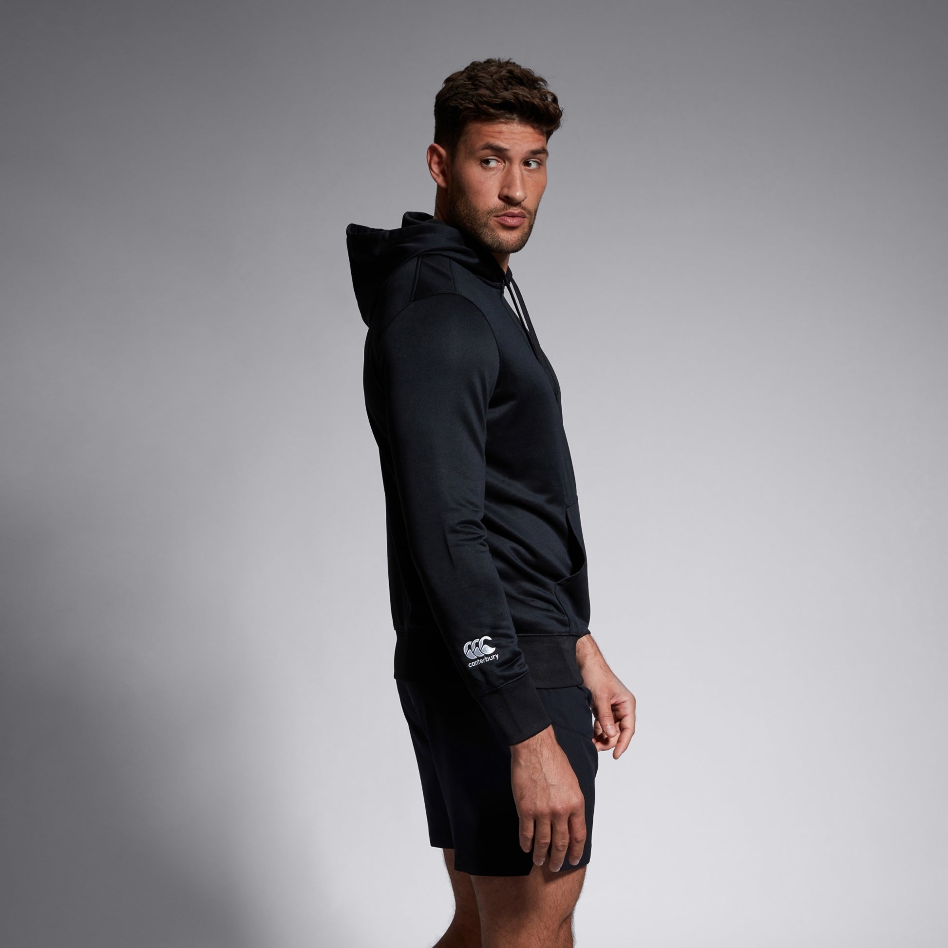 Side view of the Birr RFC Canterbury CCC Training Hood, highlighting the stylish design and comfortable fit for athletes and fans alike. A must-have for Birr Rugby enthusiasts.