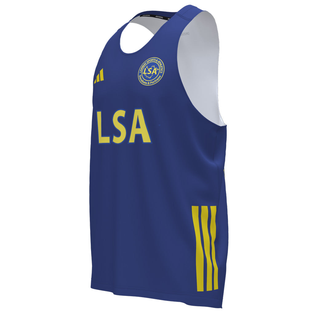 Lambay Sports and Athletics Adizero Essentials Running Mens Singlet Side 2