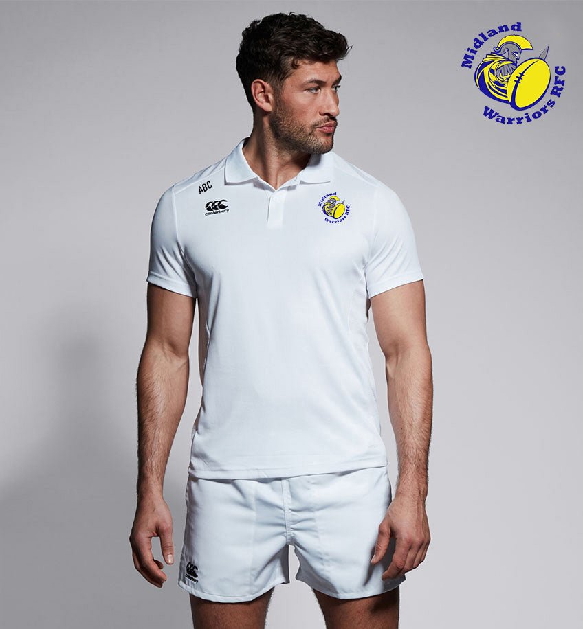 Midland Warriors RFC Canterbury Club White Polo Shirt - Team Wear Store.ie