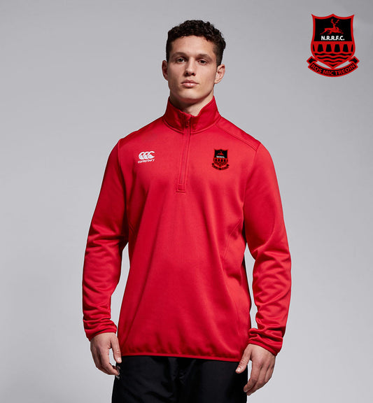 New Ross RFC Canterbury Club 1/4 Zip Mid Layer Training Top - Red