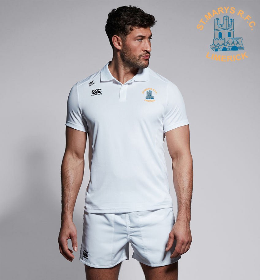 St. Mary&#39;s RFC - Limerick, Canterbury Club White Polo Shirt - Team Wear Store.ie