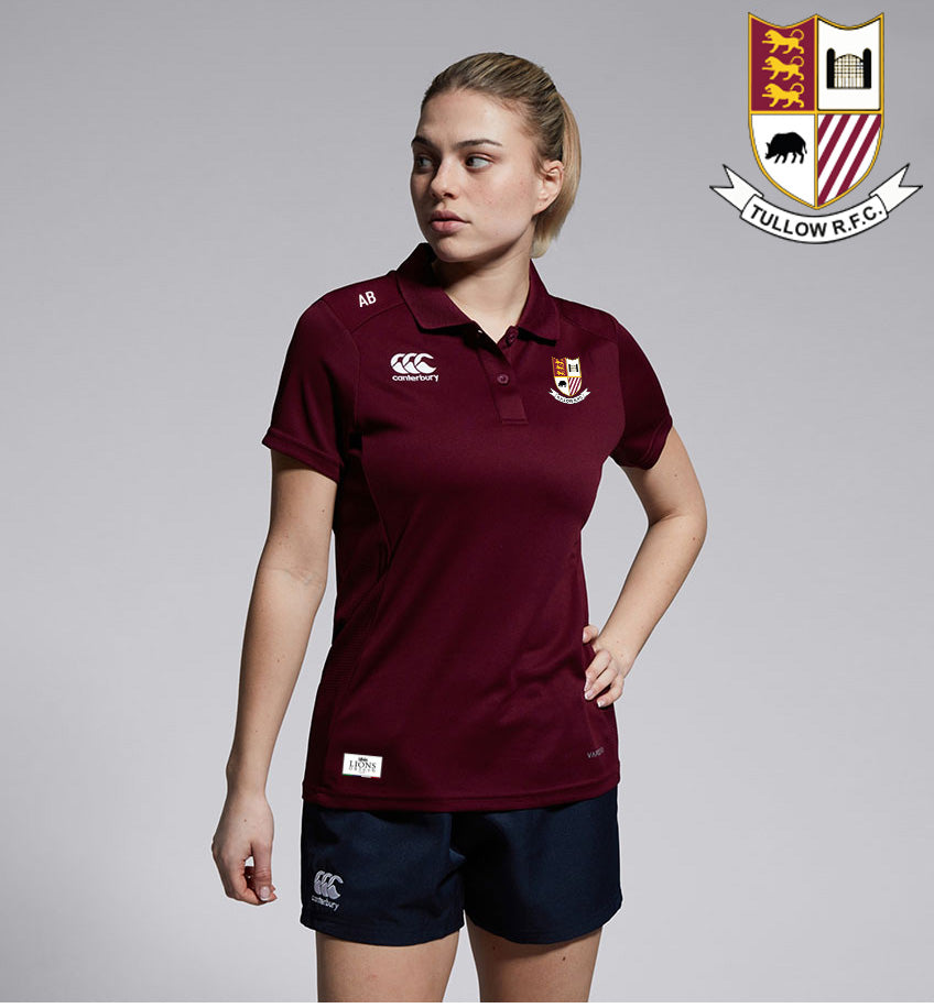 Tullow RFC Canterbury Club Womens Maroon Polo Shirt