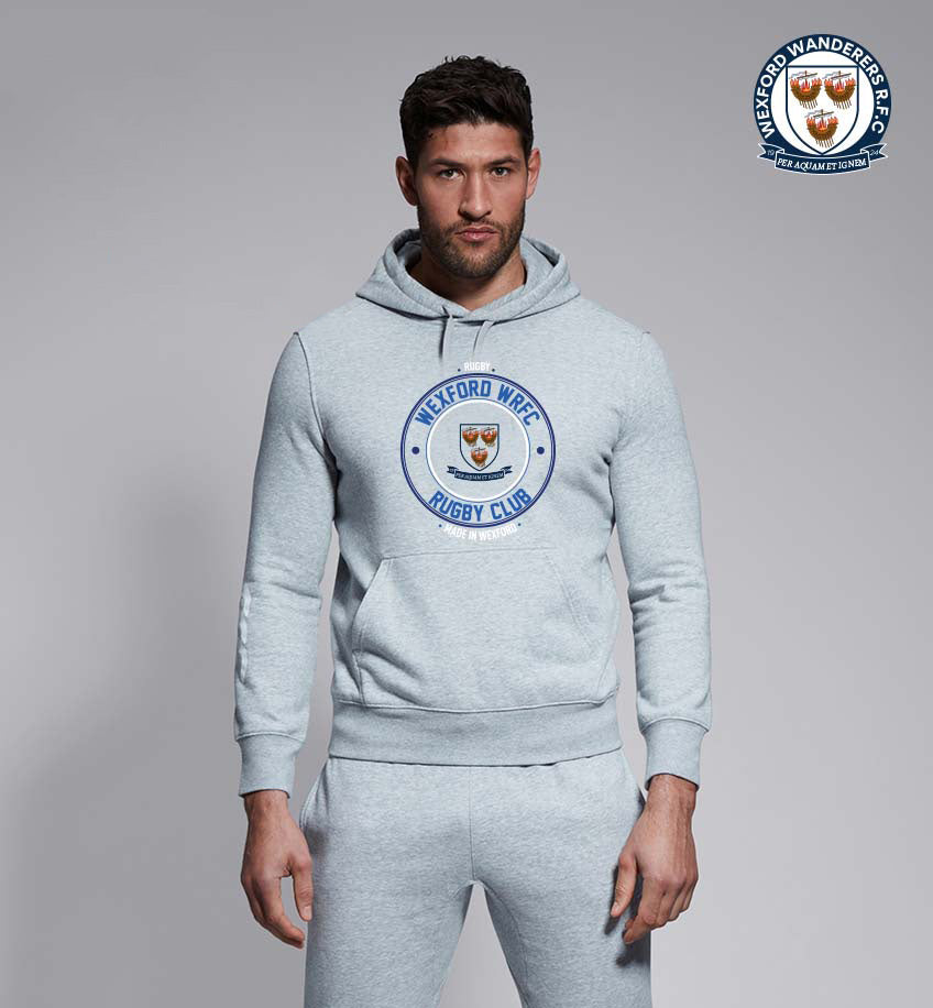 Wexford Wanderers RFC Canterbury Club Round Print Hoody Grey