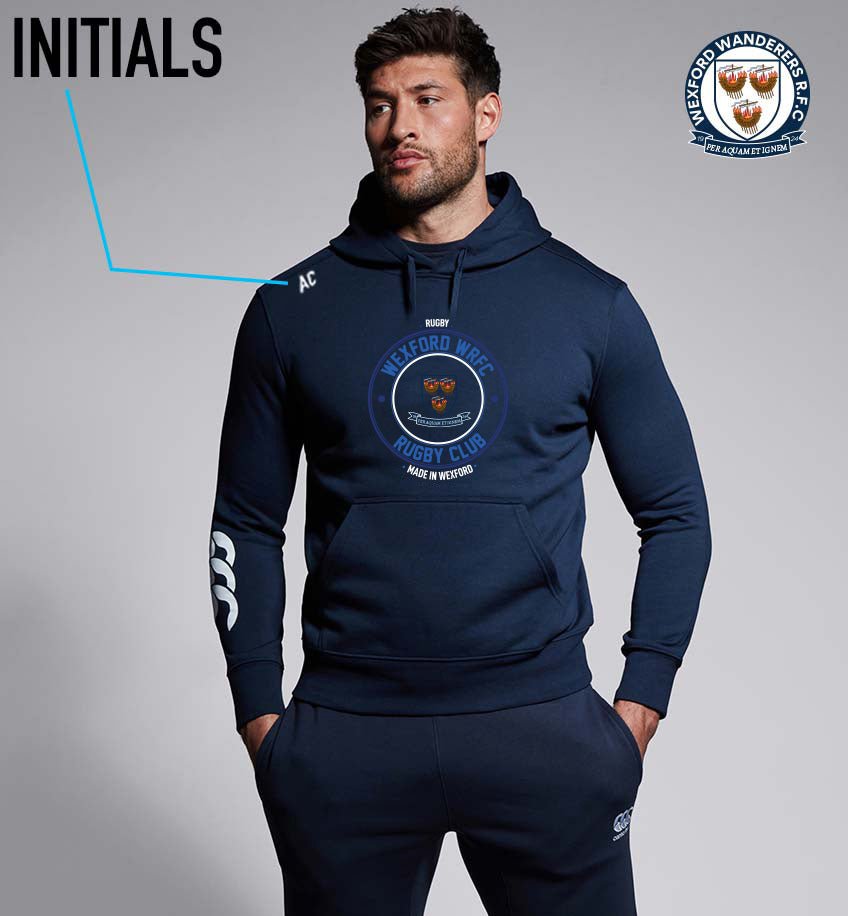 Wexford Wanderers RFC Canterbury Round Print Club Hoody Navy - Team Wear Store.ie