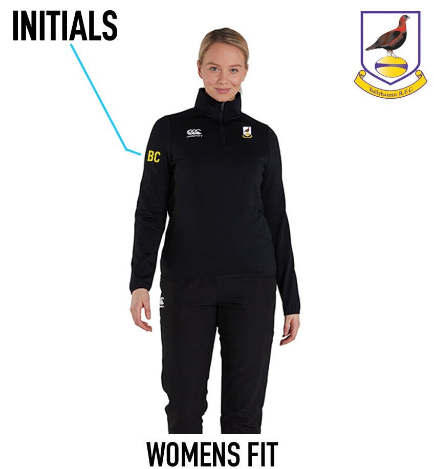 Ballyhaunis RFC Canterbury Girls Rugby Club 1/4 Zip Mid Layer Training Top - Team Wear Store.ie