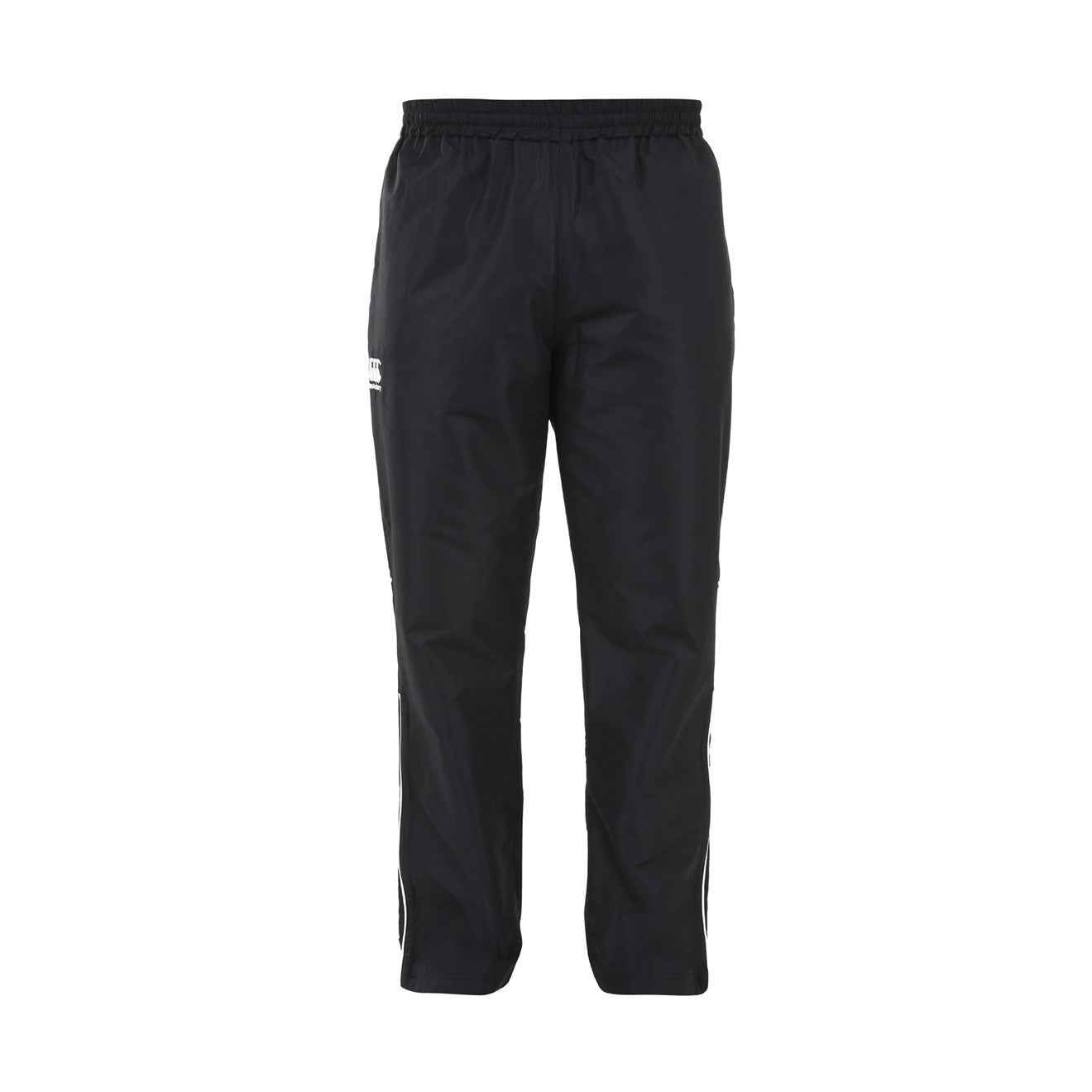 Front view of Canterbury Team Sale Navy Contact Pants, made of 100% polyester with a water-resistant finish, available at teamwearstore.