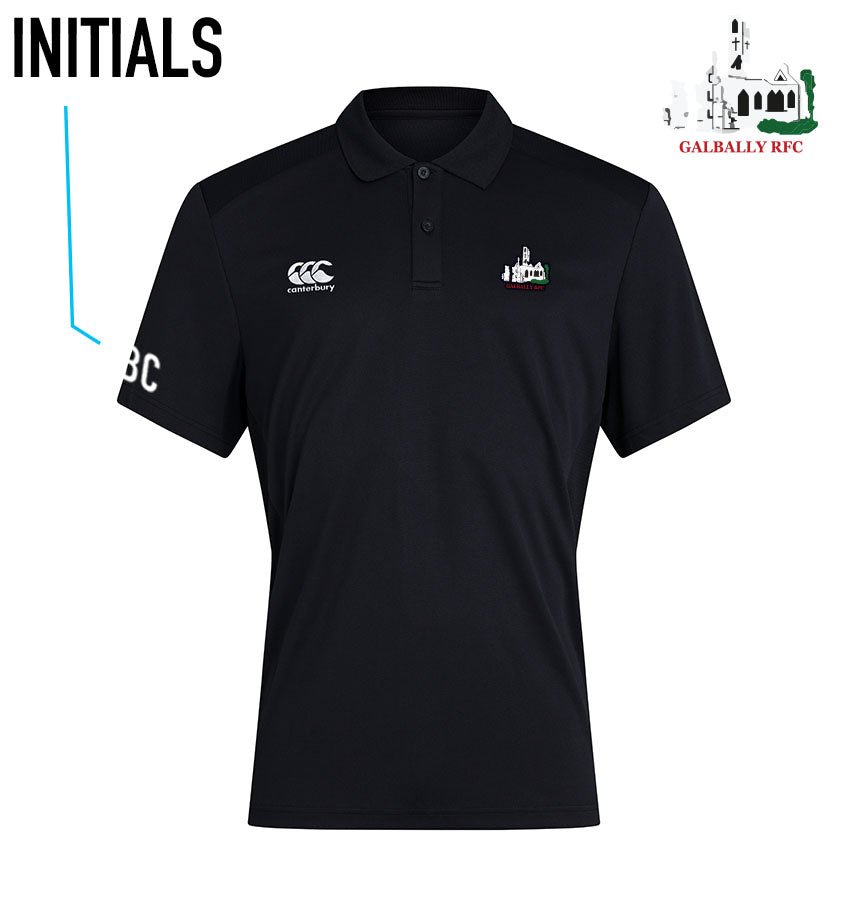 Galbally RFC Canterbury Club Black Polo Shirt - Team Wear Store.ie