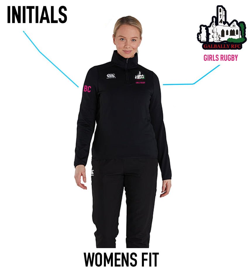 Galbally RFC Canterbury Girls Rugby Club 1/4 Zip Mid Layer Training Top - Team Wear Store.ie
