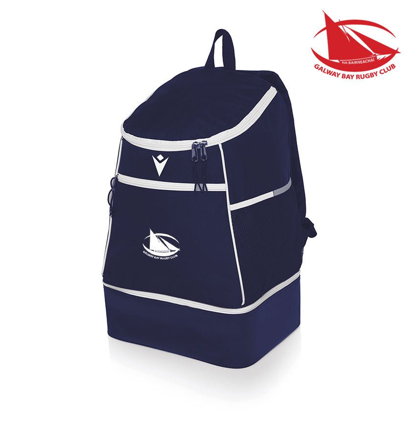 Galway Bay RFC Macron Navy Maxi Path backpack - Team Wear Store.ie