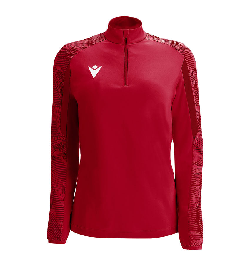 Galway Bay RFC Womens Fit Macron Red Dora 1/4 Zip Top