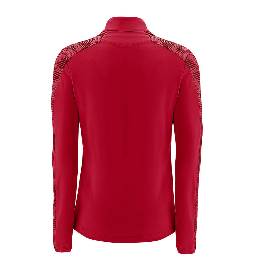 Galway Bay RFC Womens Fit Macron Red Dora 1/4 Zip Top